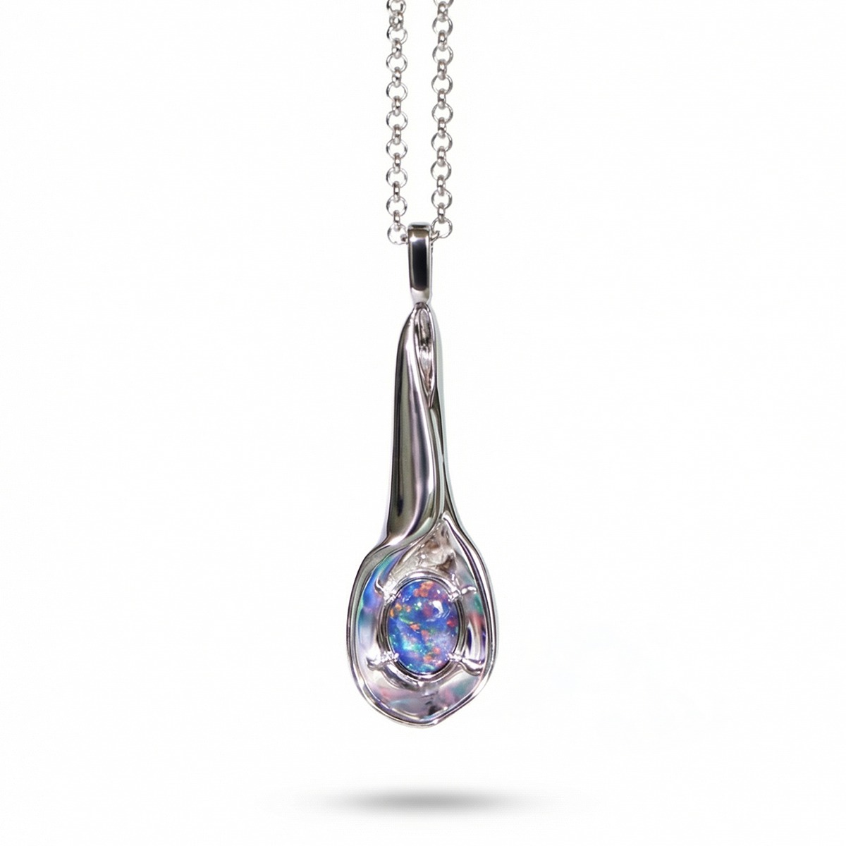 Calla Lily Reflection Opal Pendant