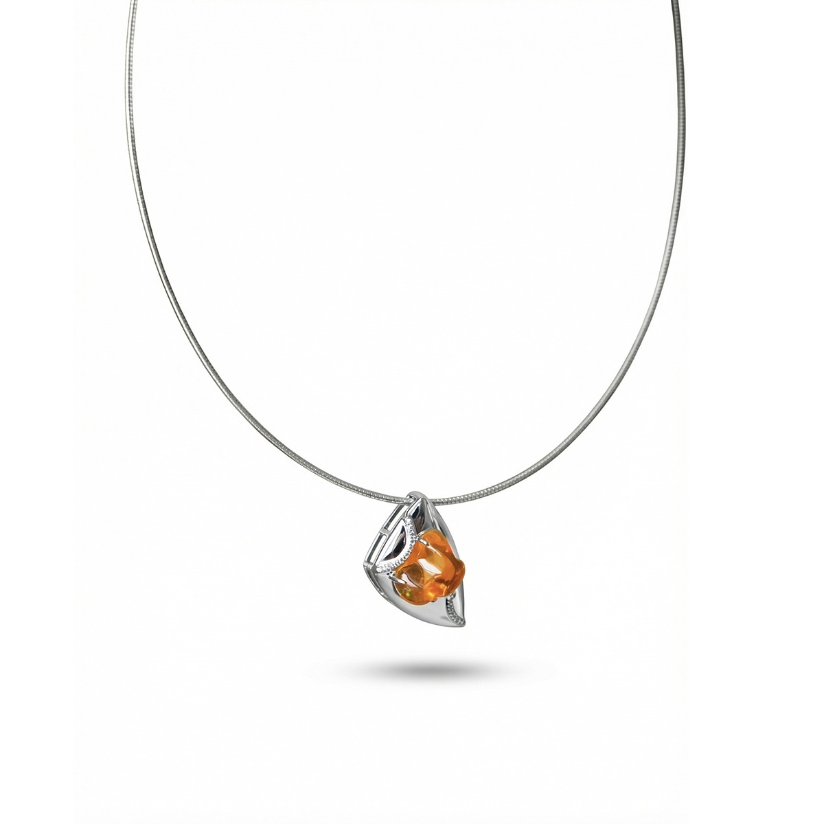 Fire Opal Sculpt Pendant