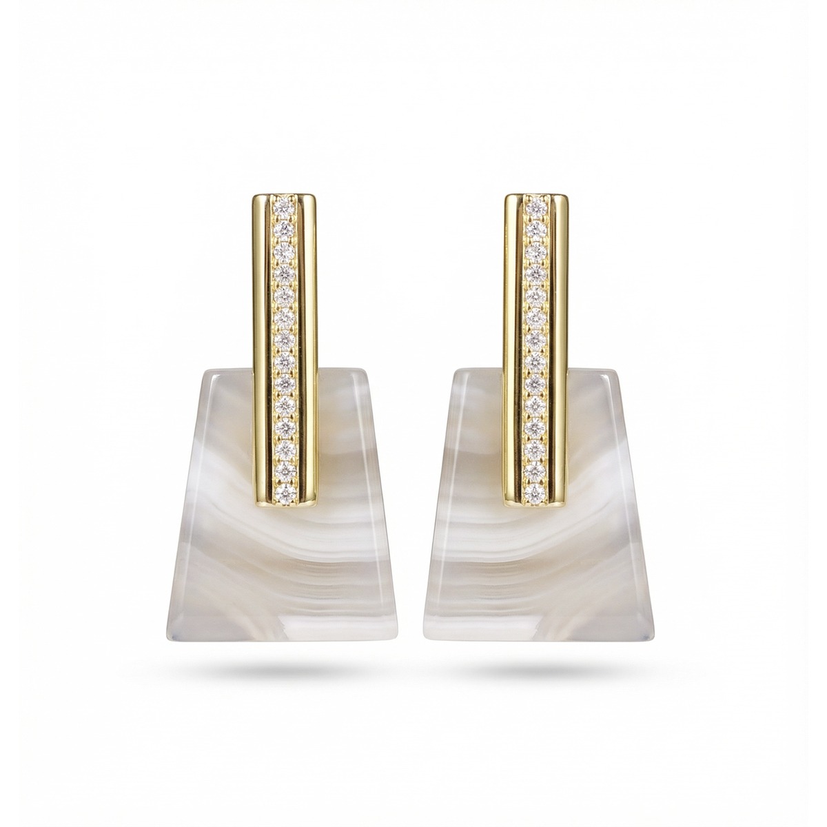 White Agate Balance Earrings