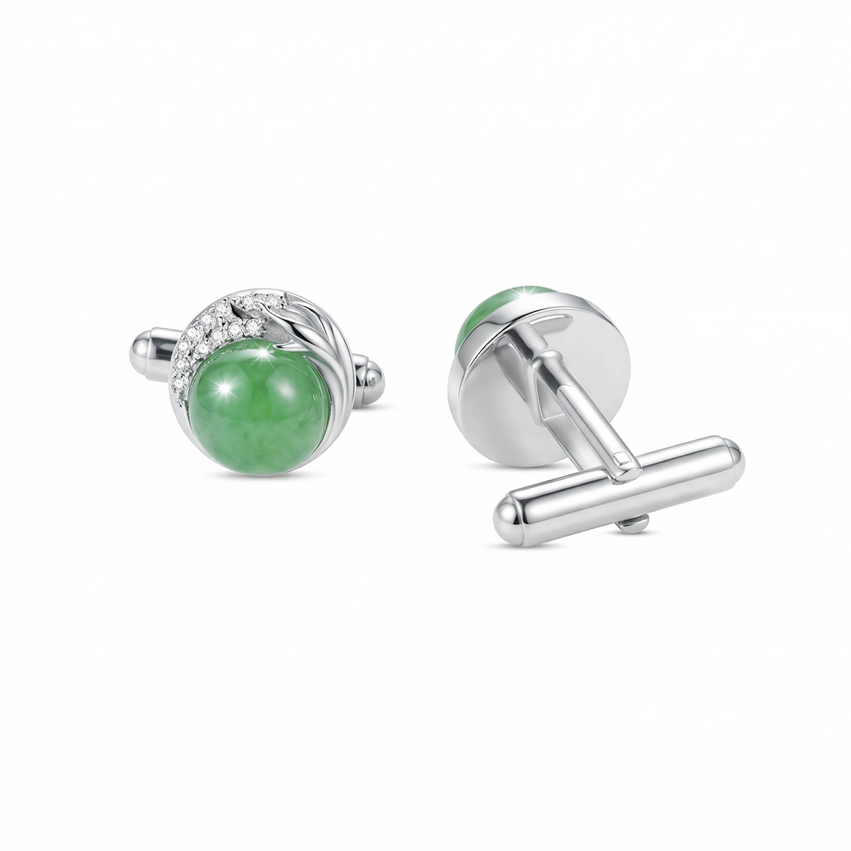 The Unwritten Green Chalcedony Cufflinks