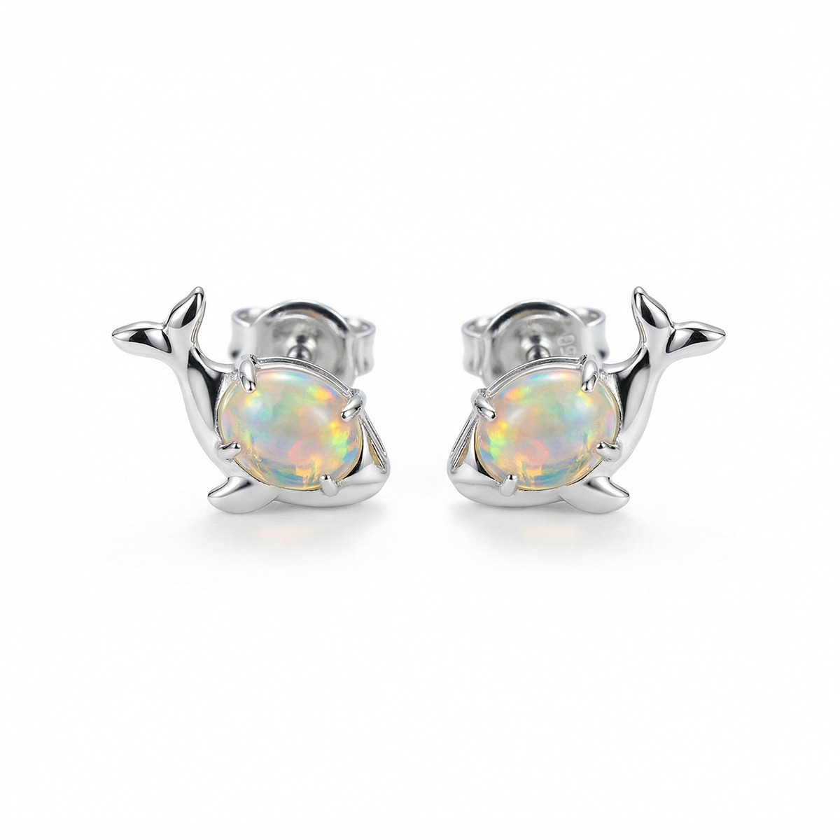 The Unwritten Whale Opal Stud Earrings
