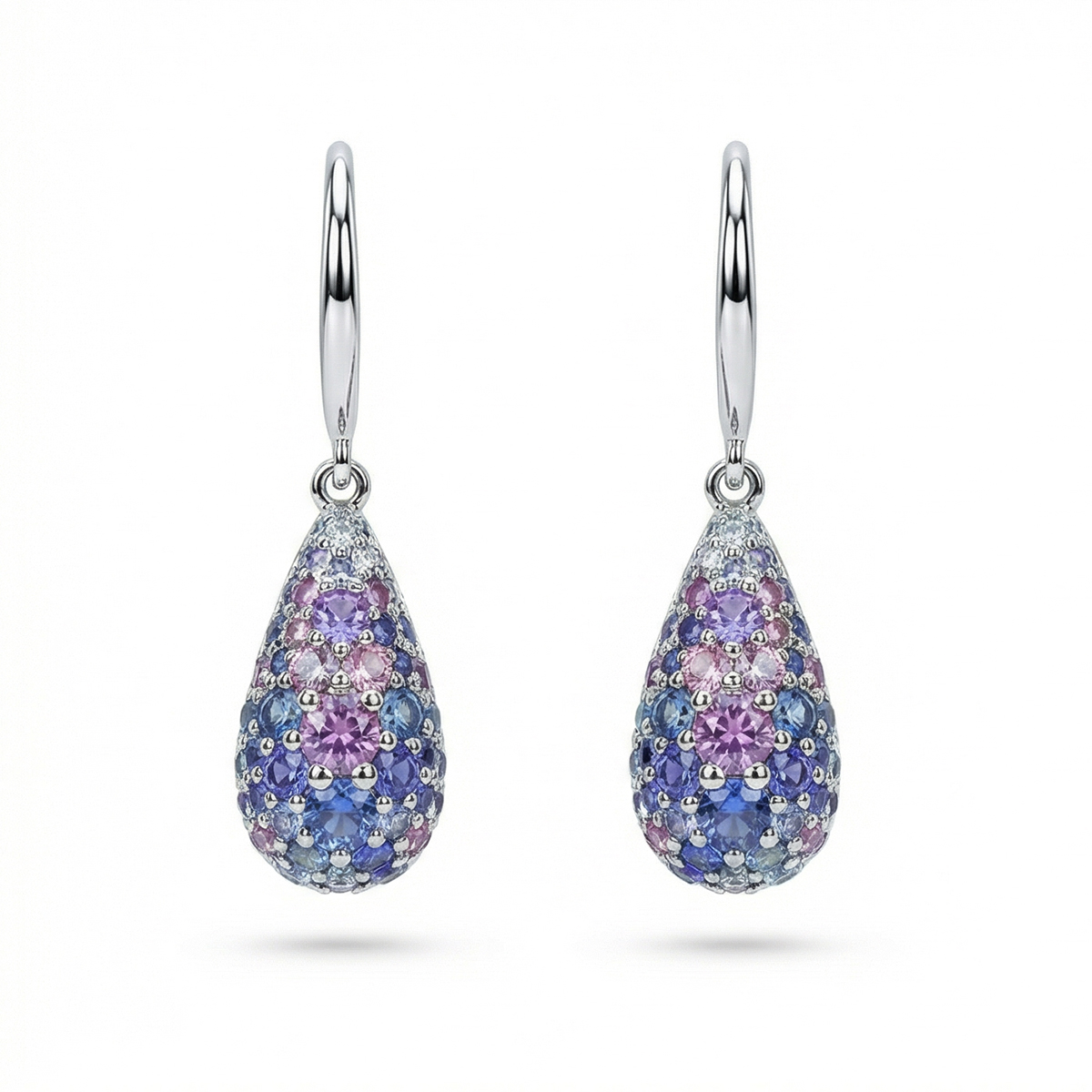 Spring Rain Gradient Sapphire Teardrop Earrings